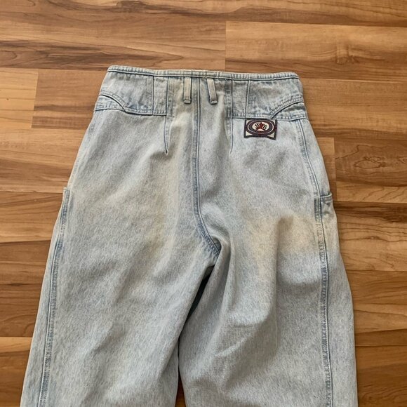 Bugle Boy Hi Rise Pleated Tapered Acid Wash Jeans 29W 29.5 Inseam Vintage 80’s - Picture 9 of 12